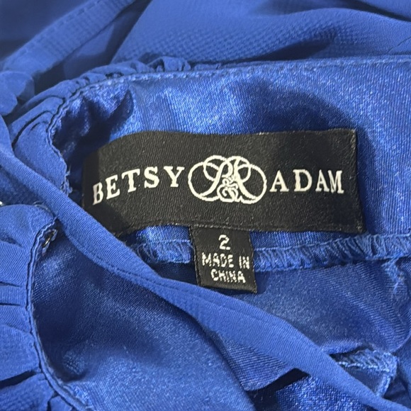Betsey & Adam Dress Lace Up Back Plunging Front EUC Size 2 Royal Blue Women’s - Picture 12 of 15